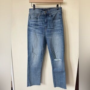 Veronica Beard Ryleigh Slim Straight High Rise In Desert Stone Size 27/4